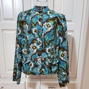 Charter Club Multicolored Linen Blazer